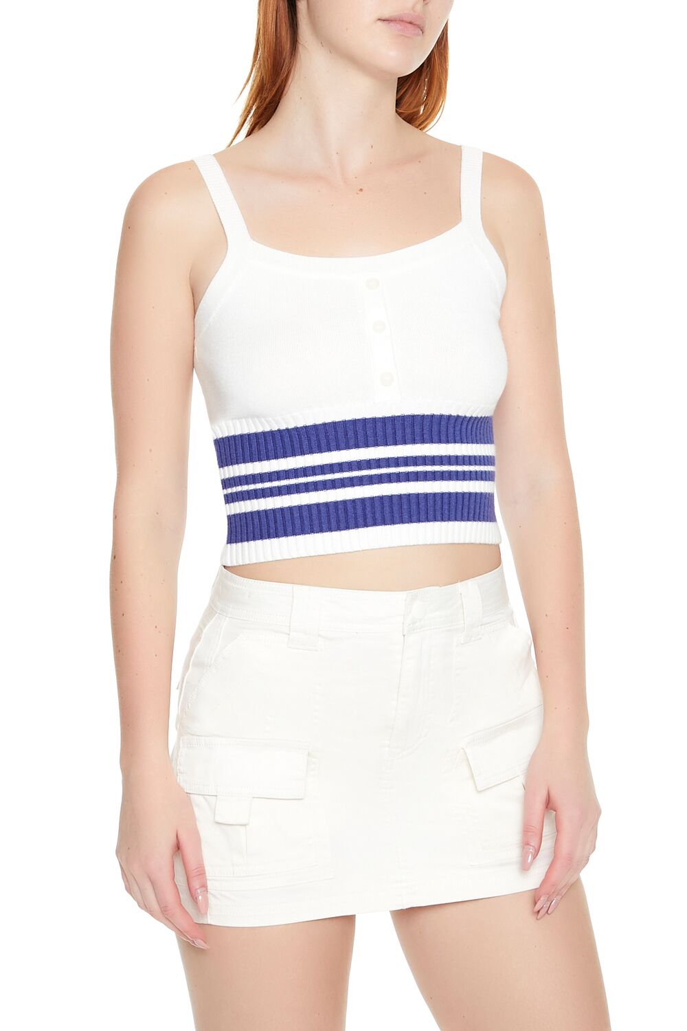 Striped Sweater-Knit Tank Top-Feelings Star