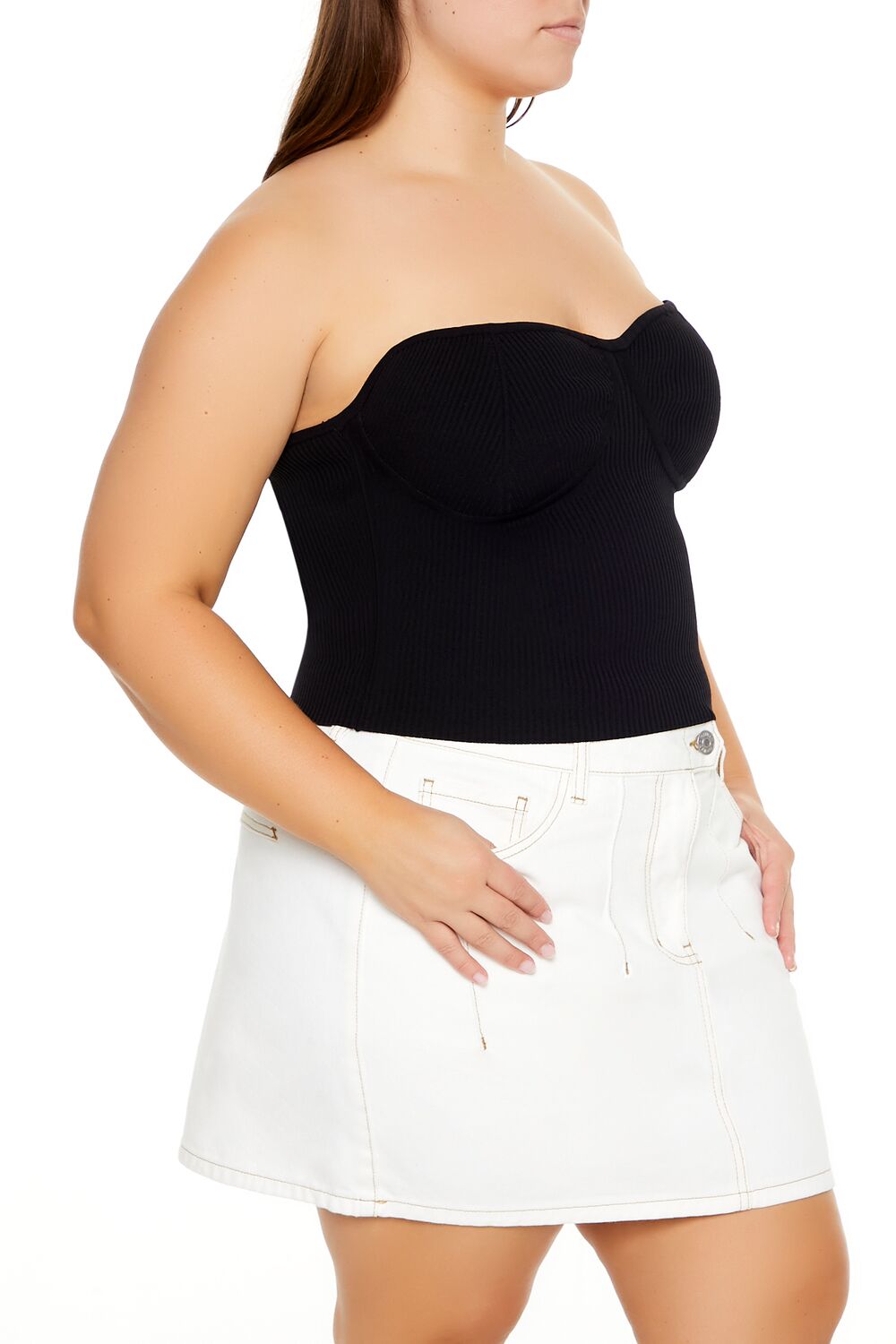 Plus Size Sweater-Knit Tube Top-Feelings Star