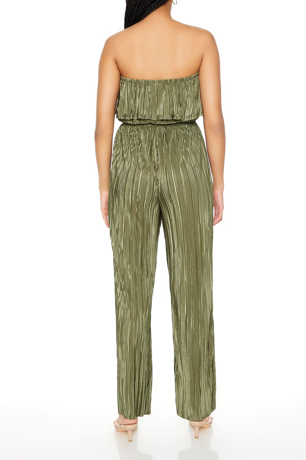 Strapless Plisse Flounce Jumpsuit-Feelings Star