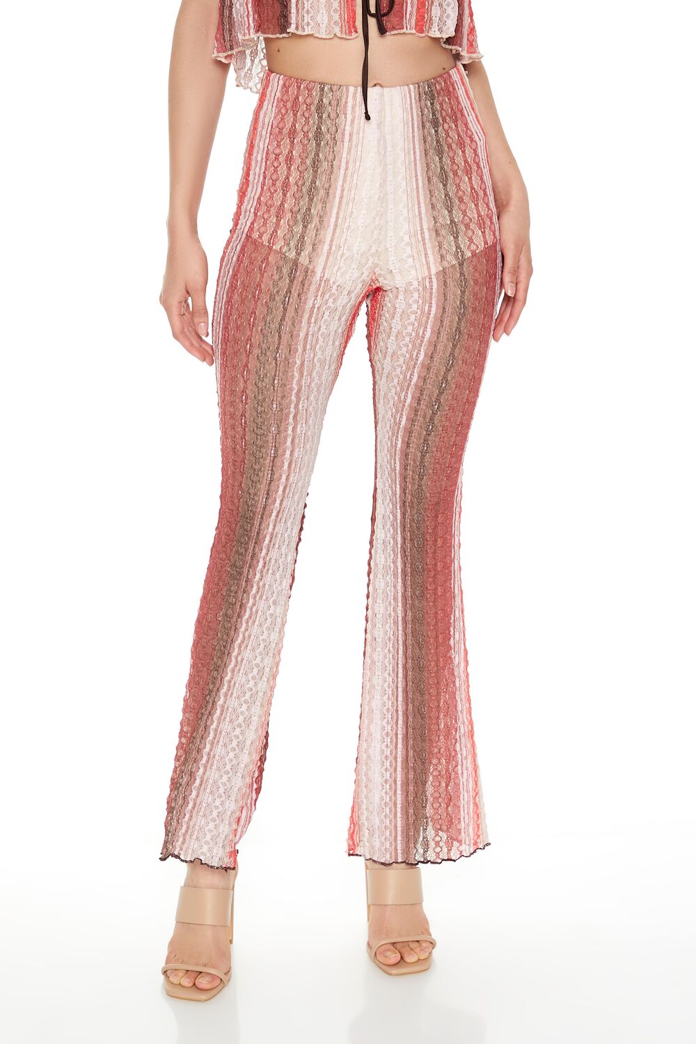 Striped Flare-Leg Pants-Feelings Star