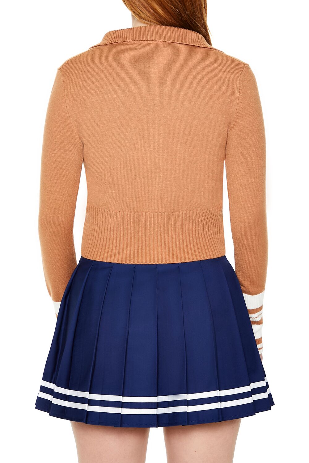 Striped Zip-Up Sweater-Feelings Star