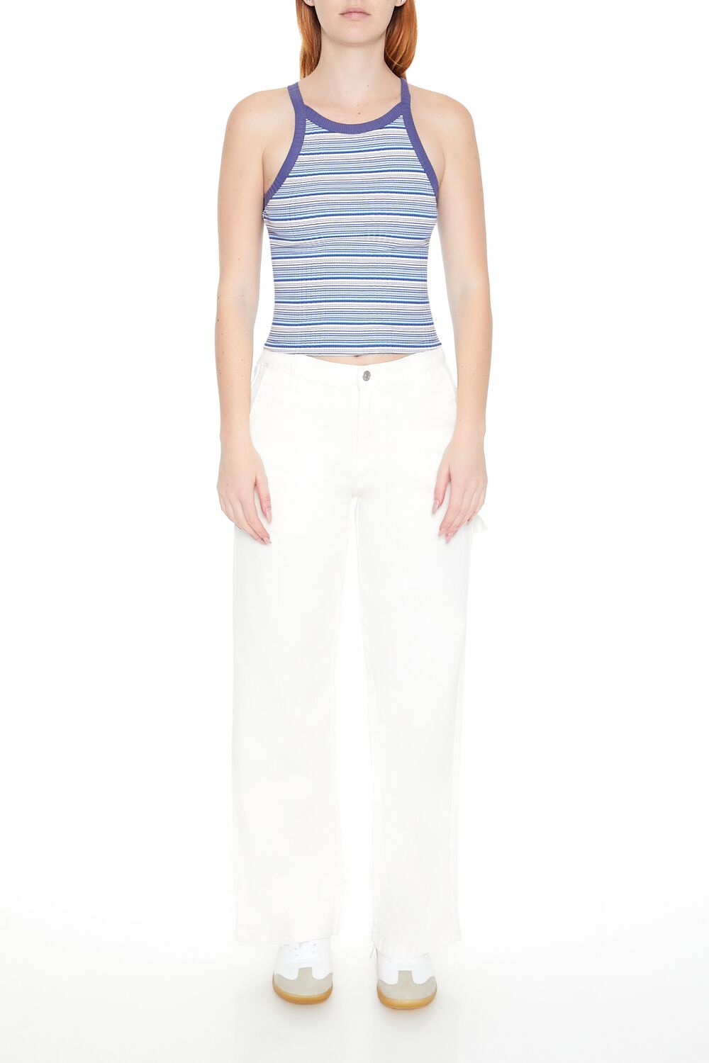 Striped Rib-Knit Cami-Feelings Star