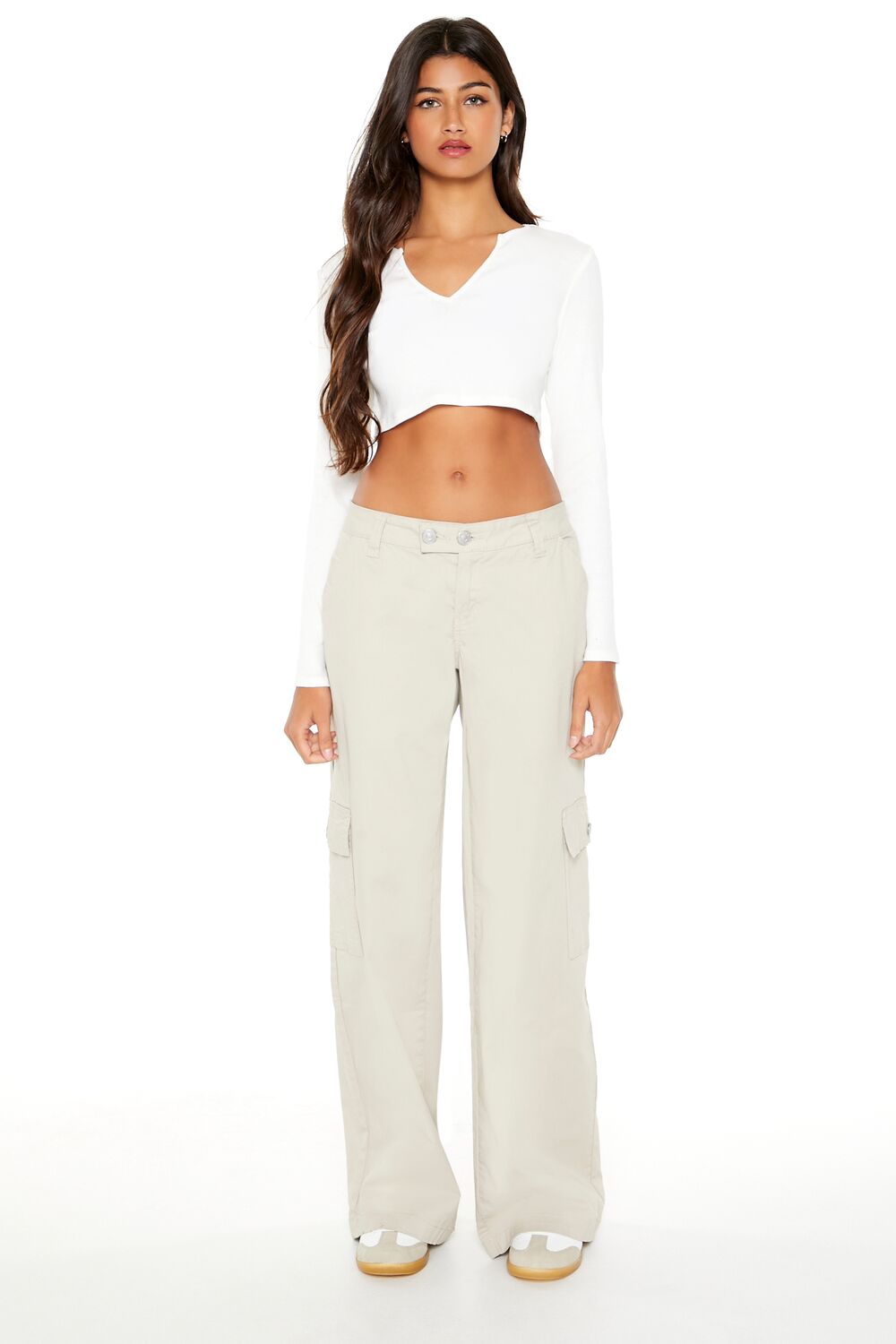 Split-Neck Crop Top-Feelings Star