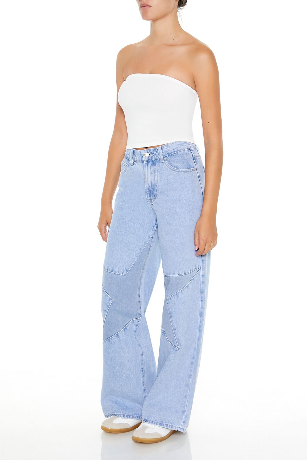 Star Patchwork High-Rise Jeans-Feelings Star