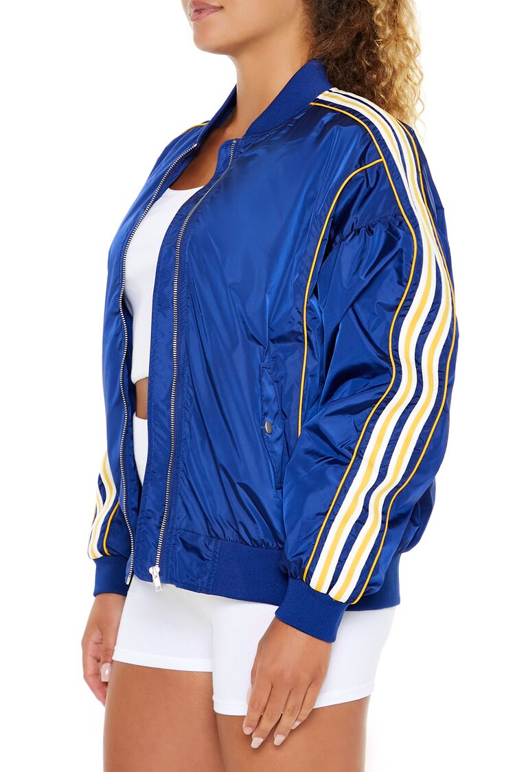 Varsity Zip-Up Bomber Jacket-Feelings Star