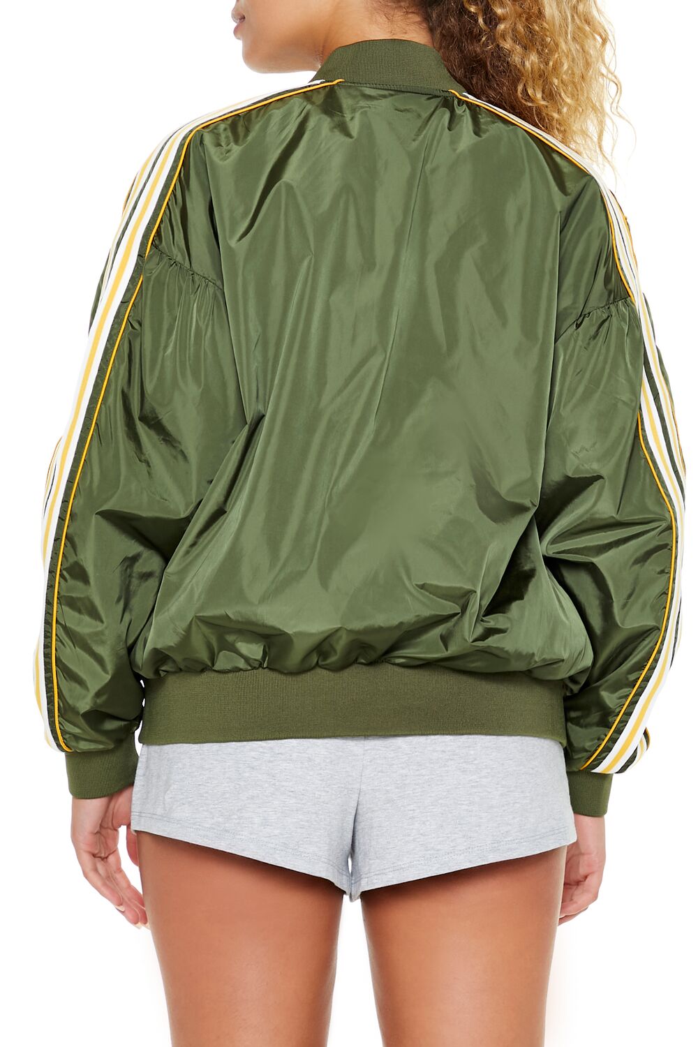 Varsity Zip-Up Bomber Jacket-Feelings Star