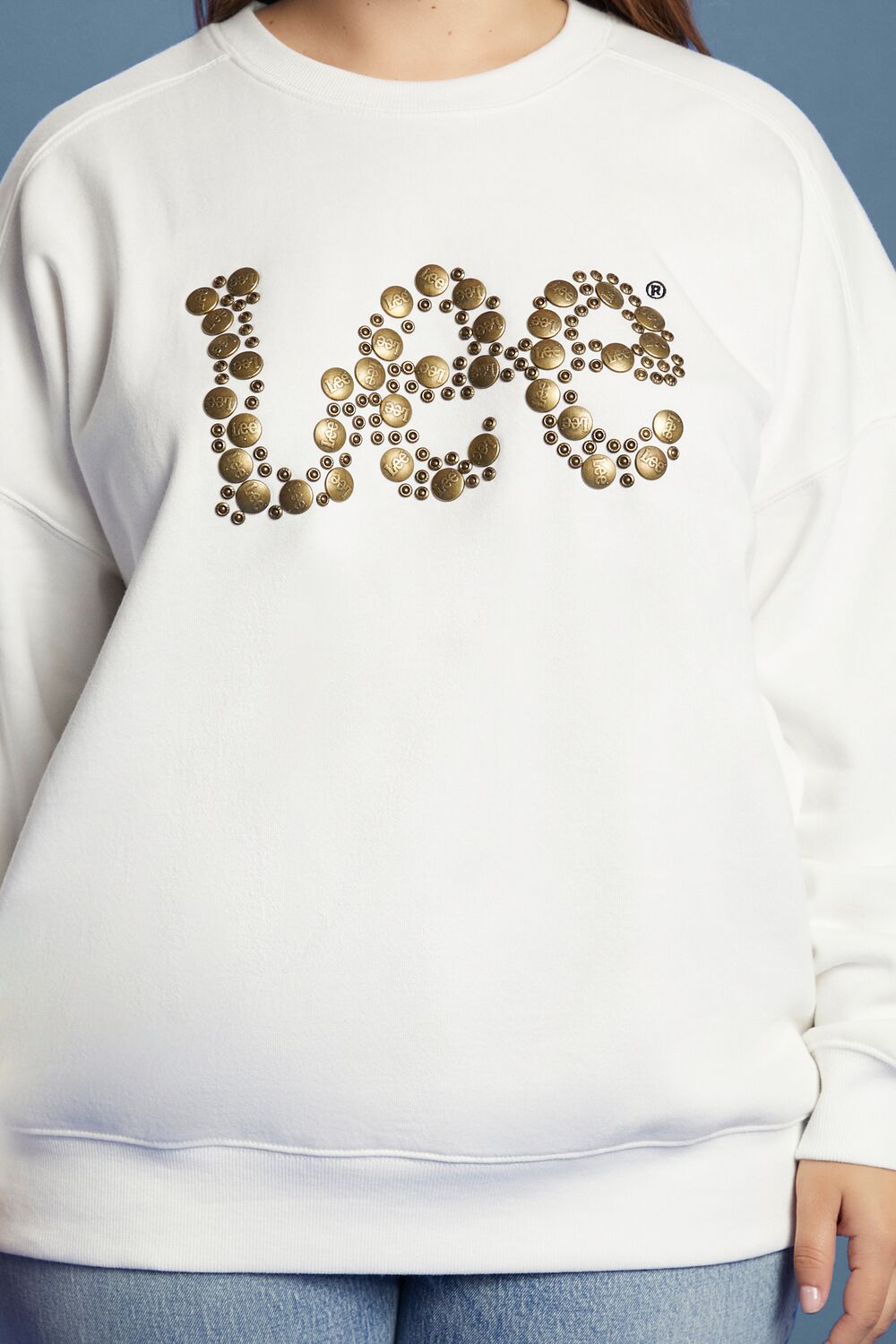 Plus Size Lee Embellished French Terry Pullover-Feelings Star