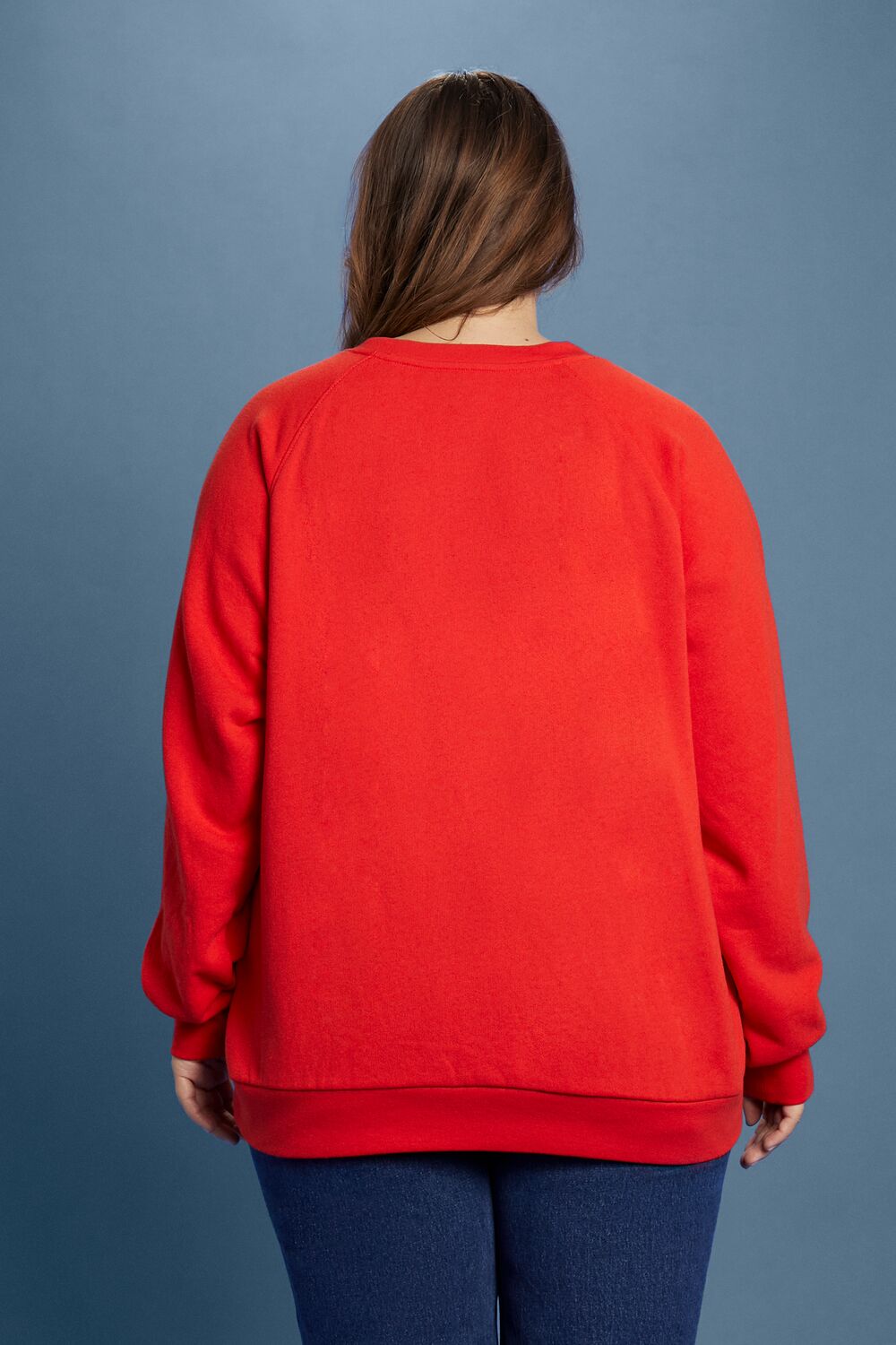 Plus Size Fleece Lee Graphic Pullover-Feelings Star