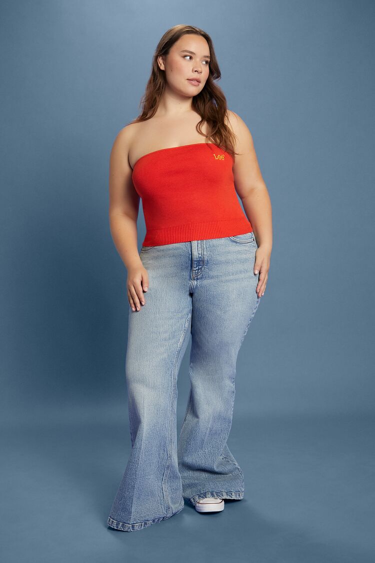 Plus Size Lee Sweater-Knit Tube Top-Feelings Star