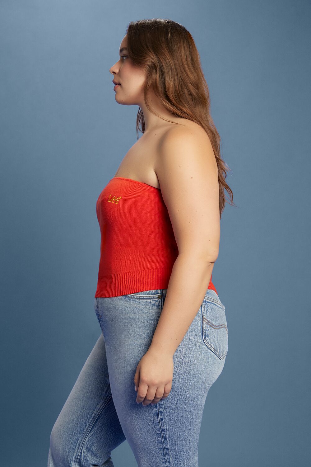 Plus Size Lee Sweater-Knit Tube Top-Feelings Star