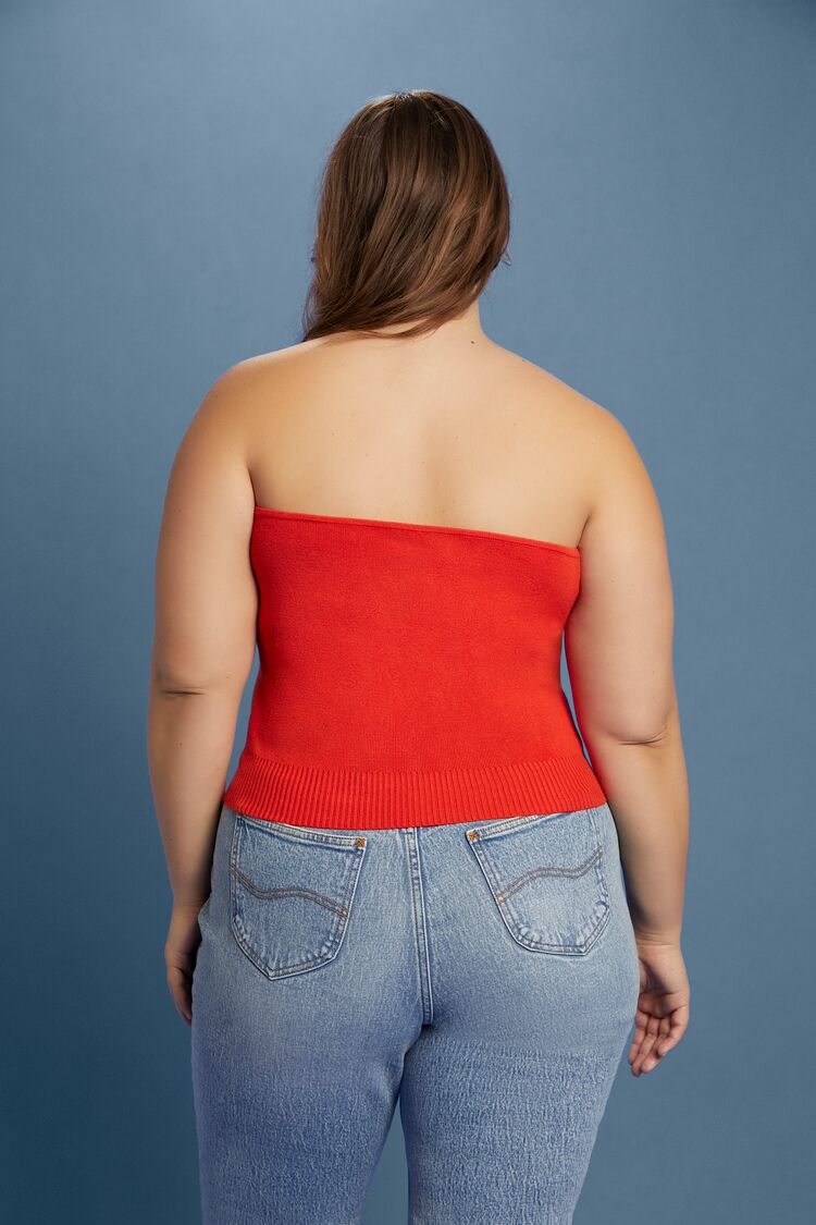 Plus Size Lee Sweater-Knit Tube Top-Feelings Star