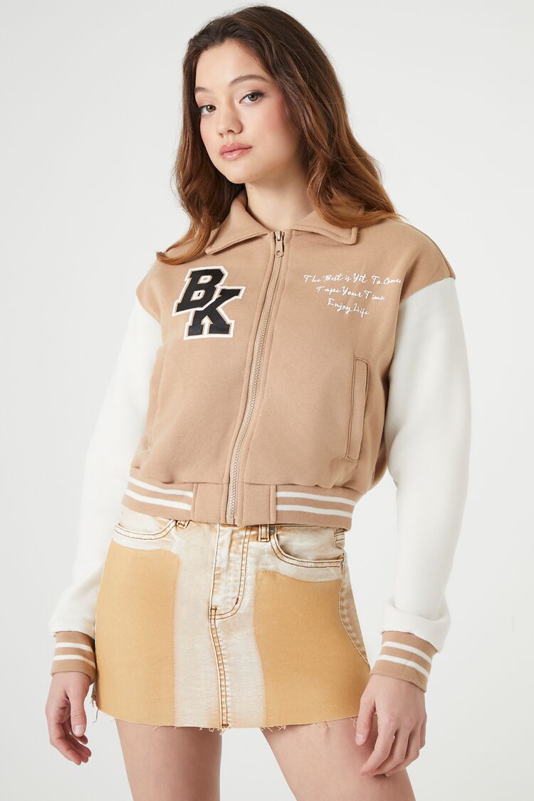 Varsity Letterman Bomber Jacket-Feelings Star