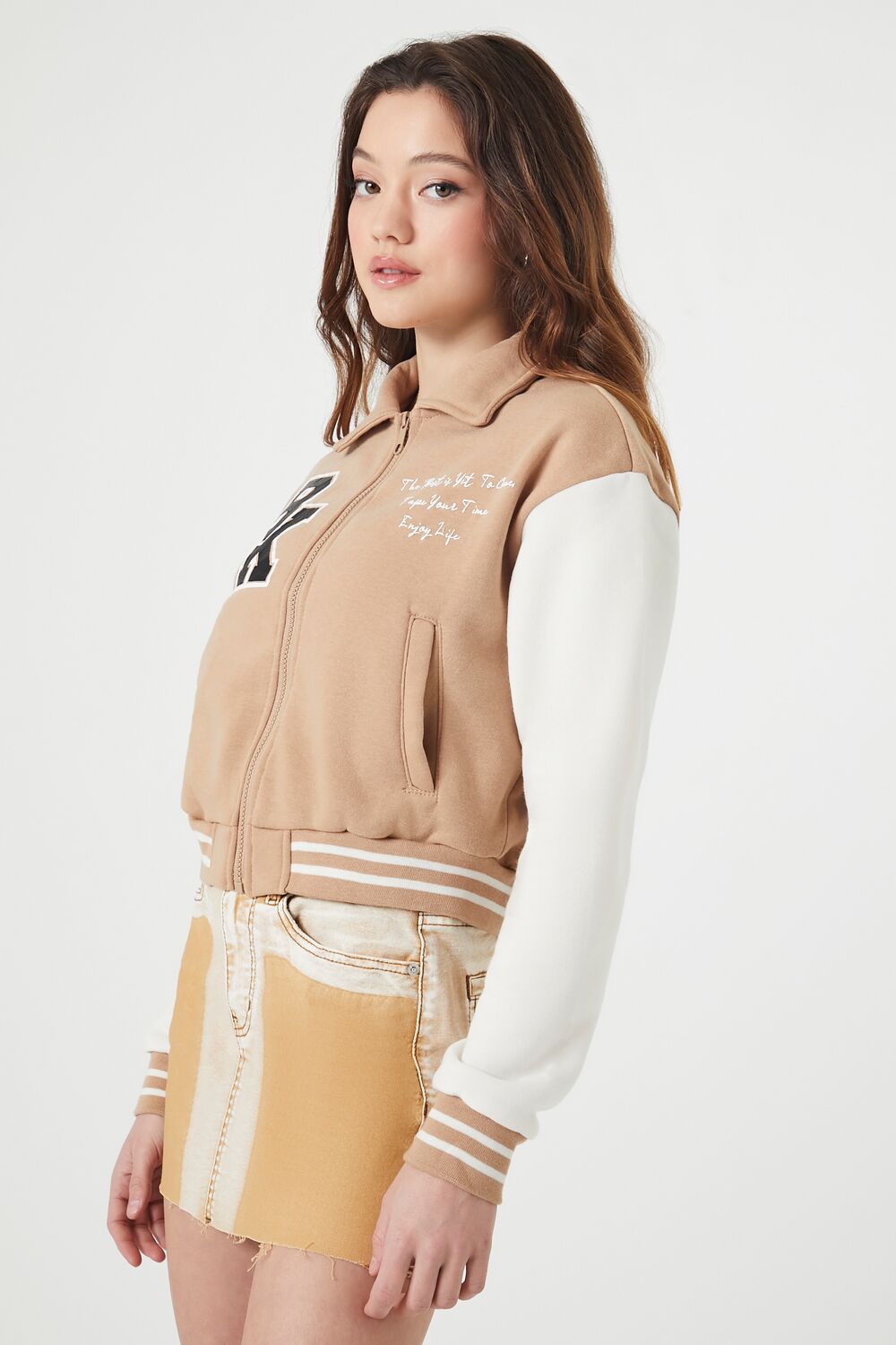 Varsity Letterman Bomber Jacket-Feelings Star
