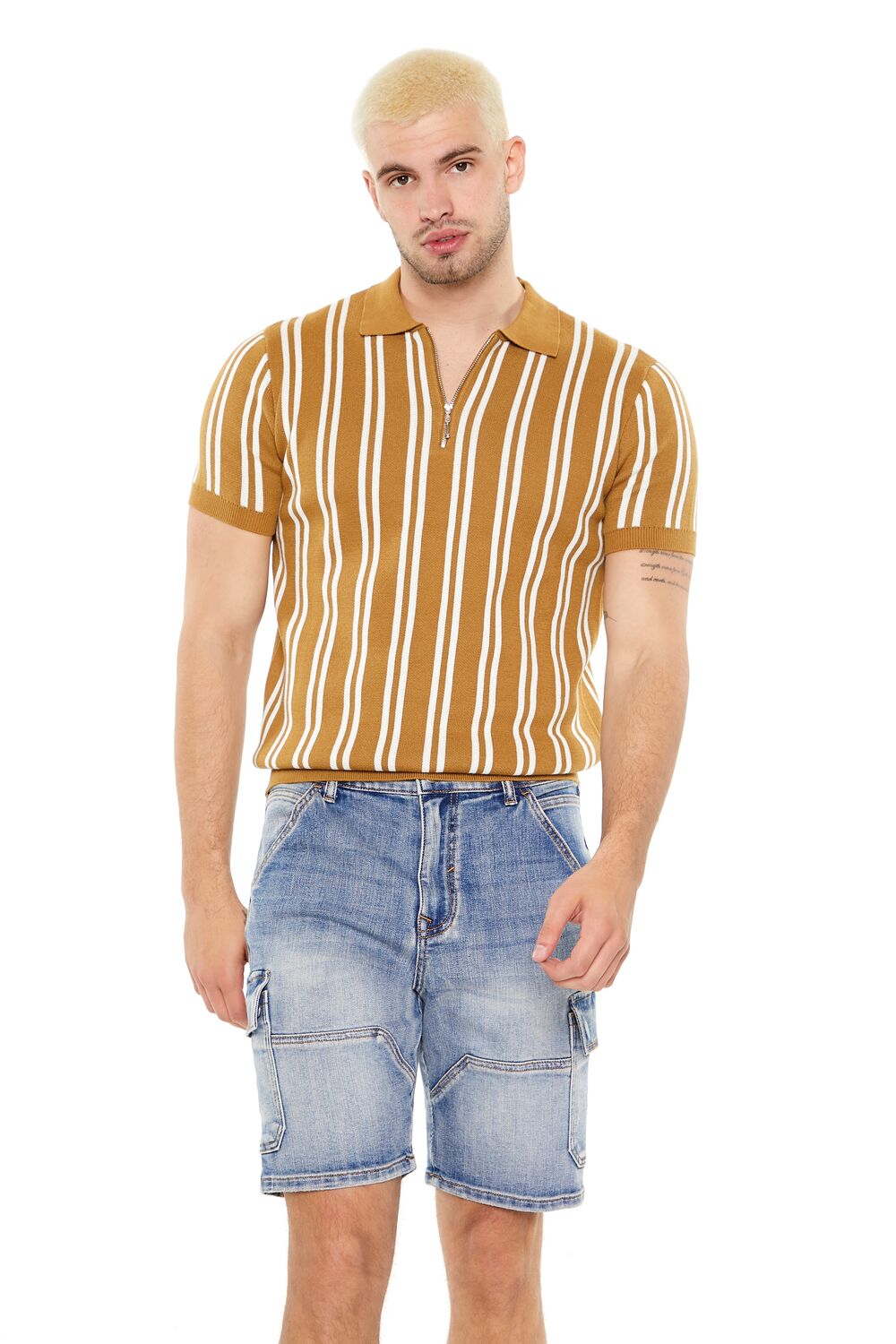 Striped Sweater-Knit Shirt-Feelings Star