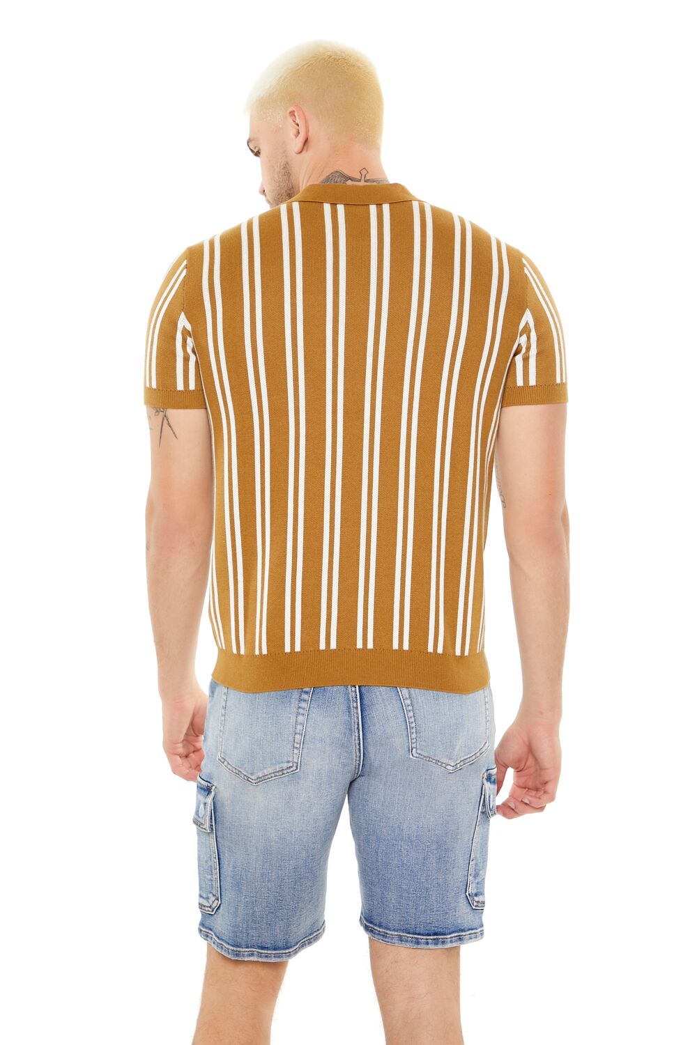 Striped Sweater-Knit Shirt-Feelings Star