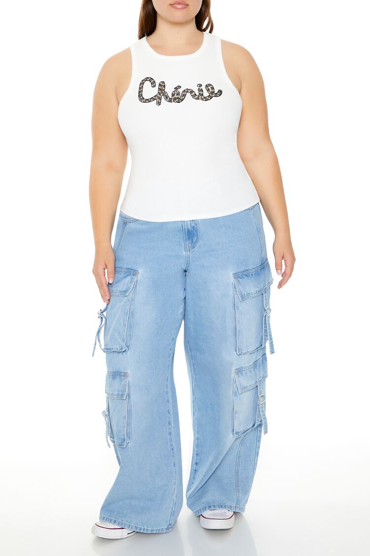 Plus Size Cherie Sequin Tank Top-Feelings Star