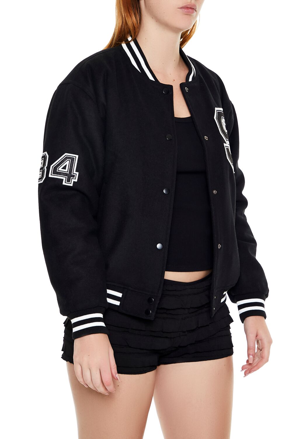 Varsity Letterman Bomber Jacket-Feelings Star