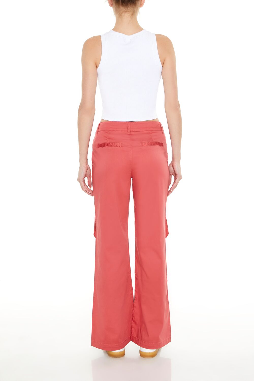 Buckled Twill Wide-Leg Pants-Feelings Star