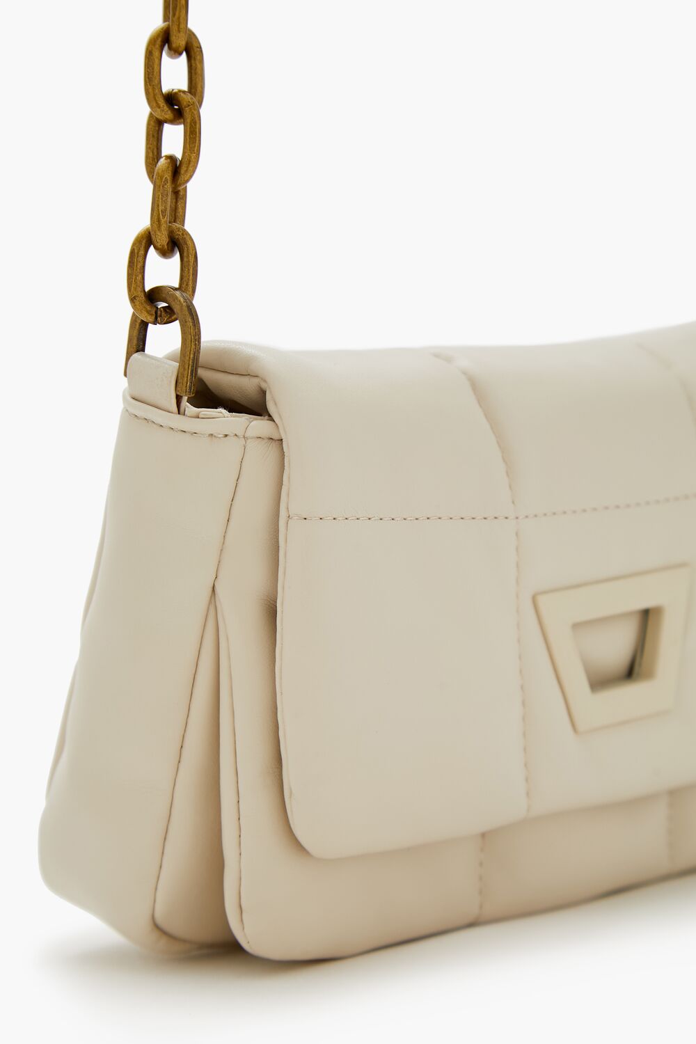 Quilted Faux Leather Shoulder Bag-Feelings Star