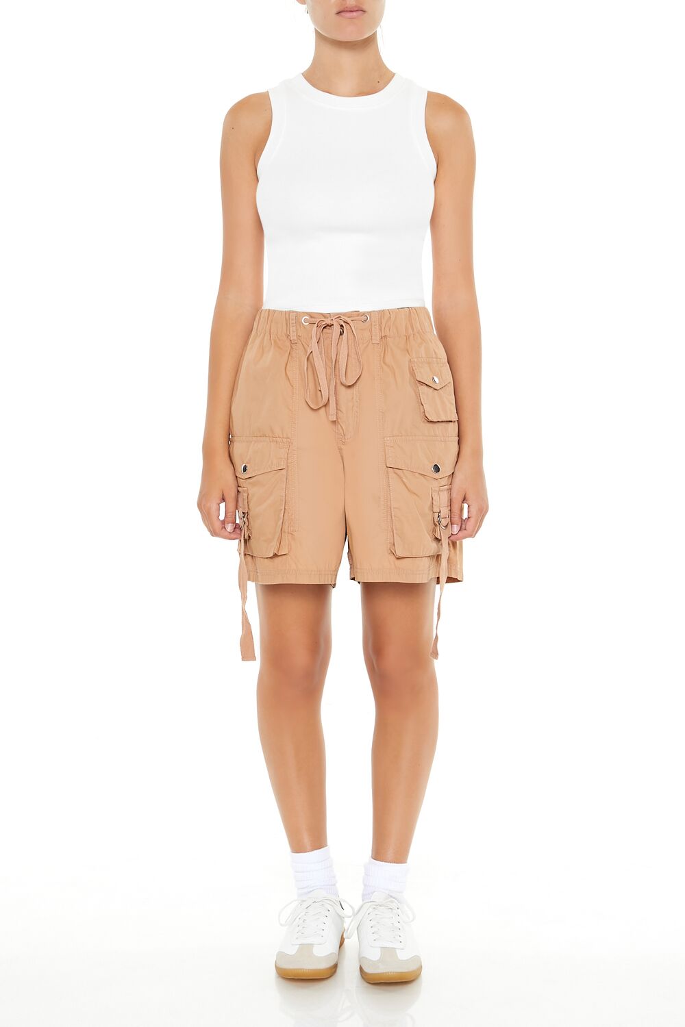 Utility Cargo Bermuda Shorts-Feelings Star