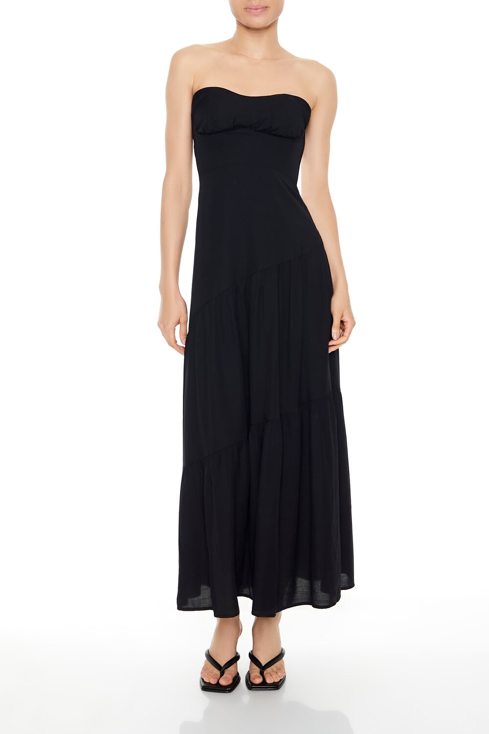 Strapless Asymmetrical Maxi Dress-Feelings Star
