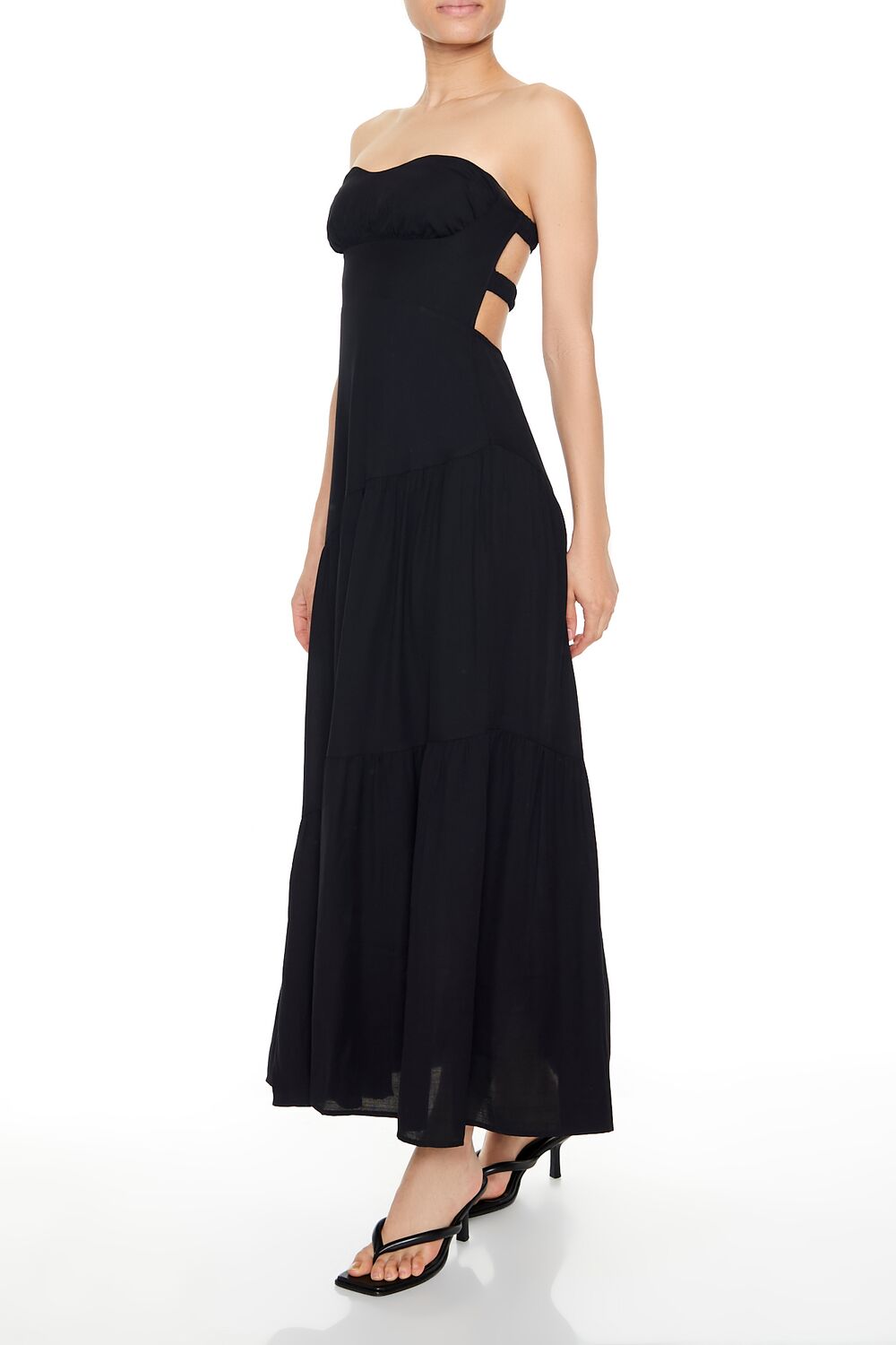 Strapless Asymmetrical Maxi Dress-Feelings Star