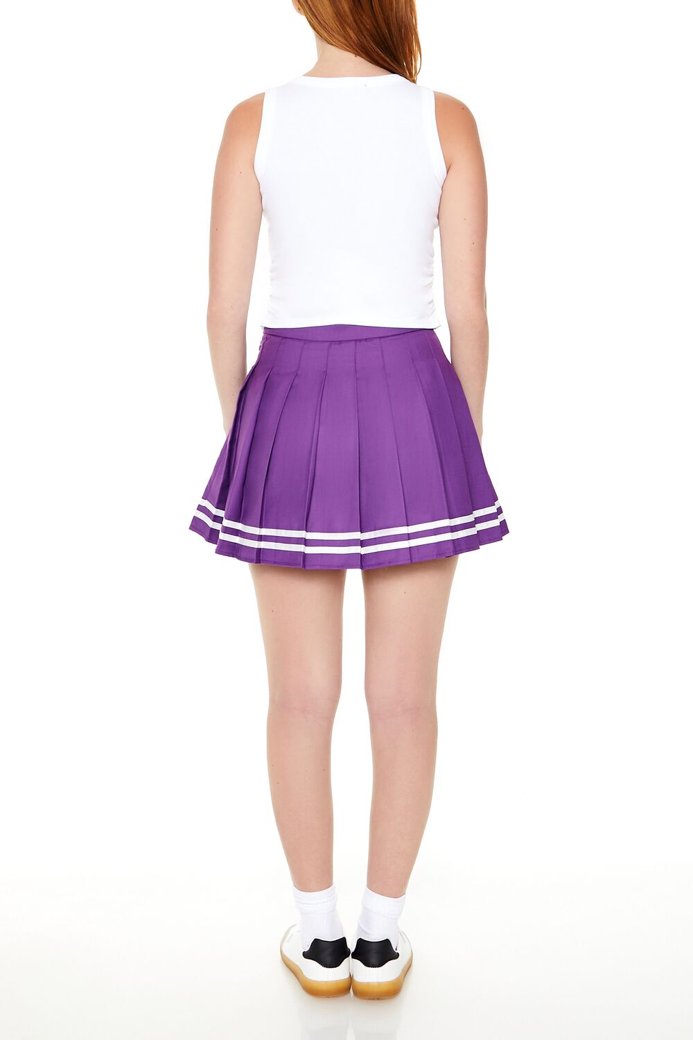 Varsity-Striped Pleated Mini Skirt-Feelings Star