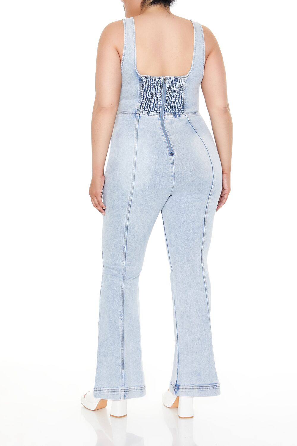 Plus Size Denim Tank Jumpsuit-Feelings Star