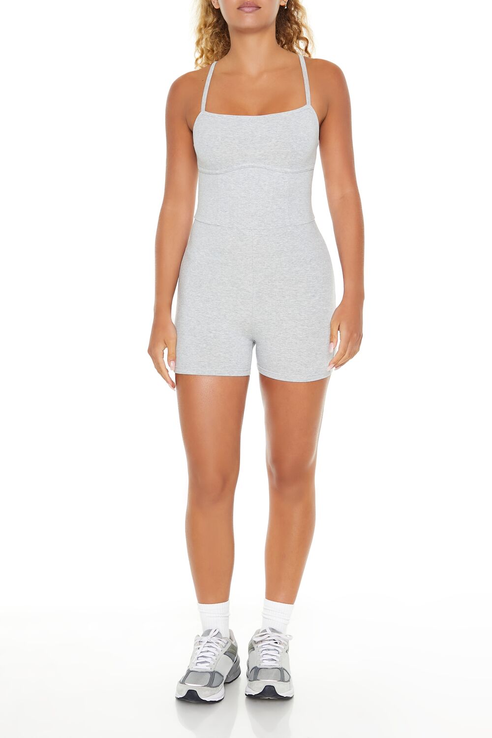 Active Fitted Cami Romper-Feelings Star