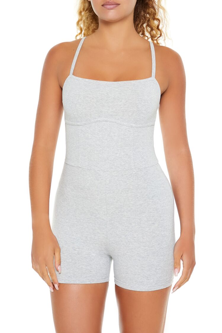 Active Fitted Cami Romper-Feelings Star