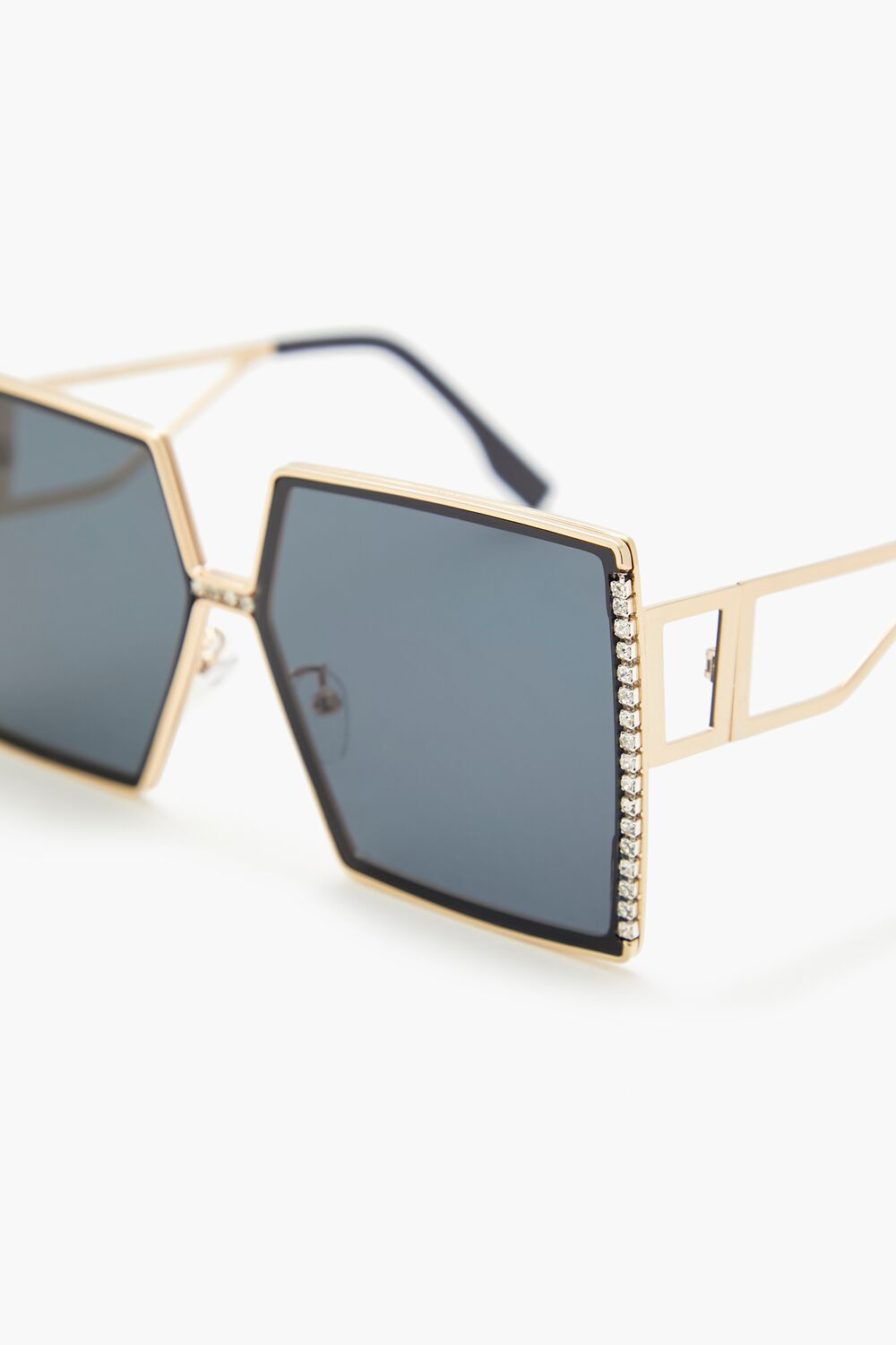 Rhinestone Square Frame Sunglasses-Feelings Star