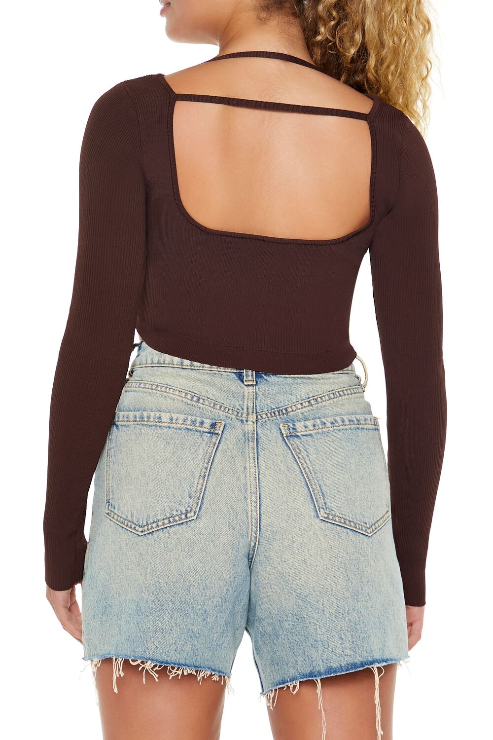 Strappy Sweater-Knit Crop Top-Feelings Star