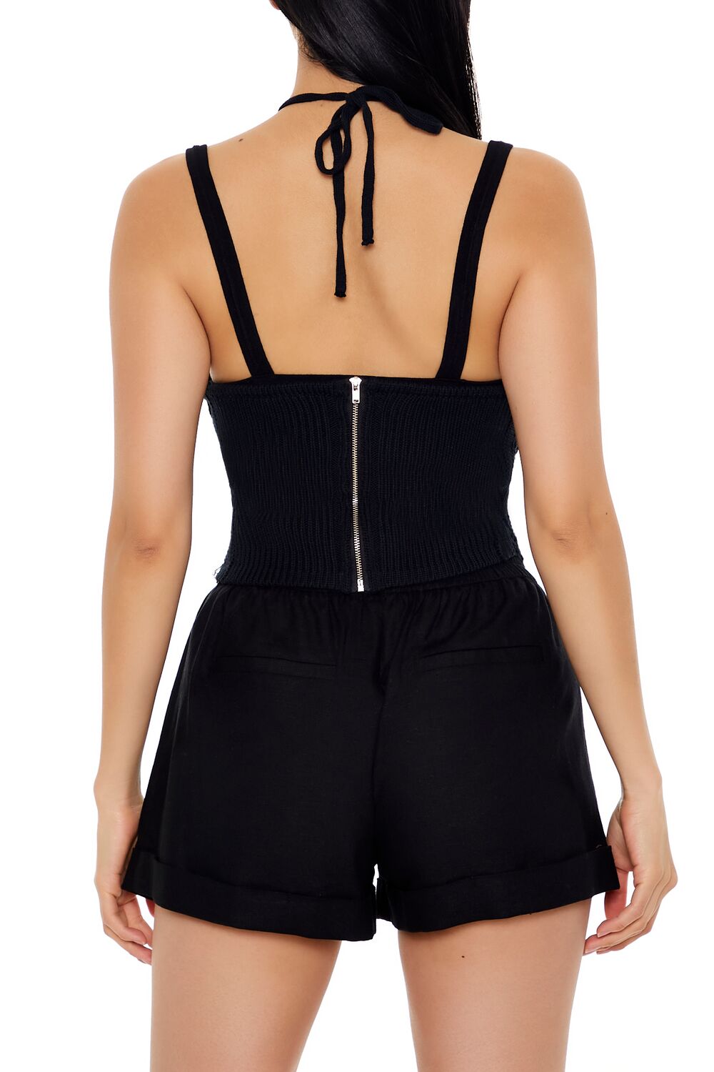 Strappy Sweater-Knit Crochet Cami-Feelings Star