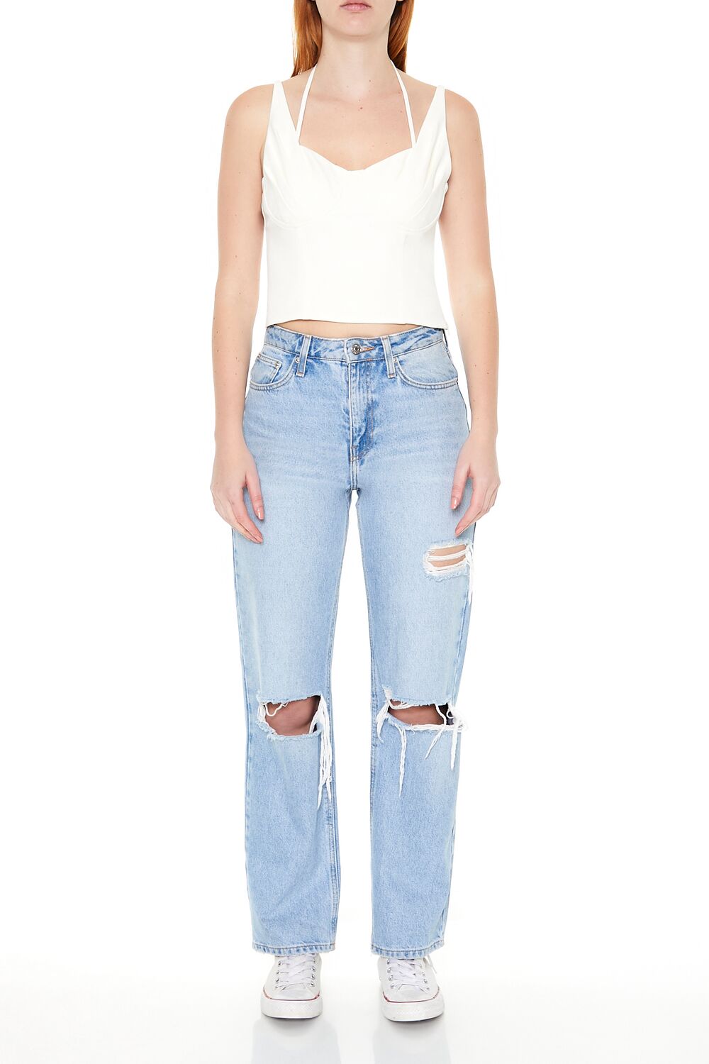 Strappy Combo Cutout Crop Top-Feelings Star