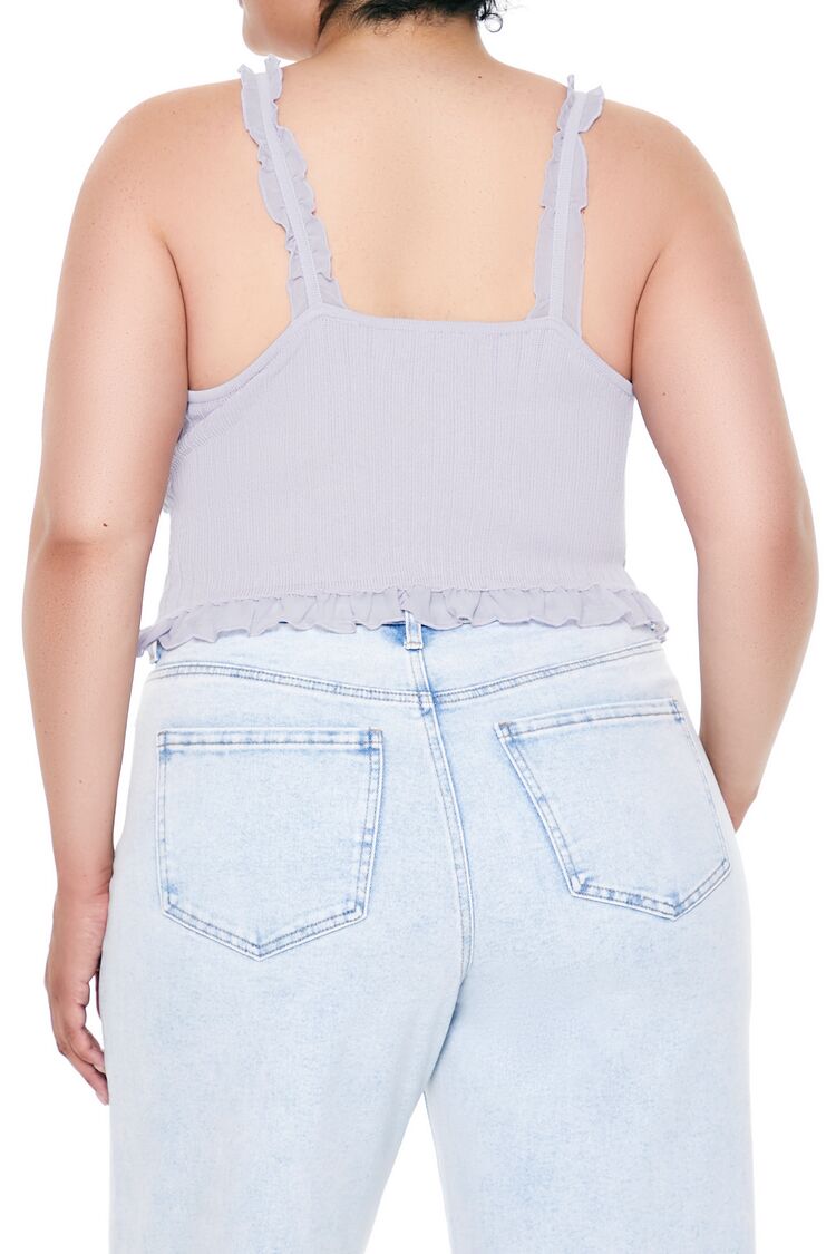 Plus Size Ruffle Sweater-Knit Cami-Feelings Star