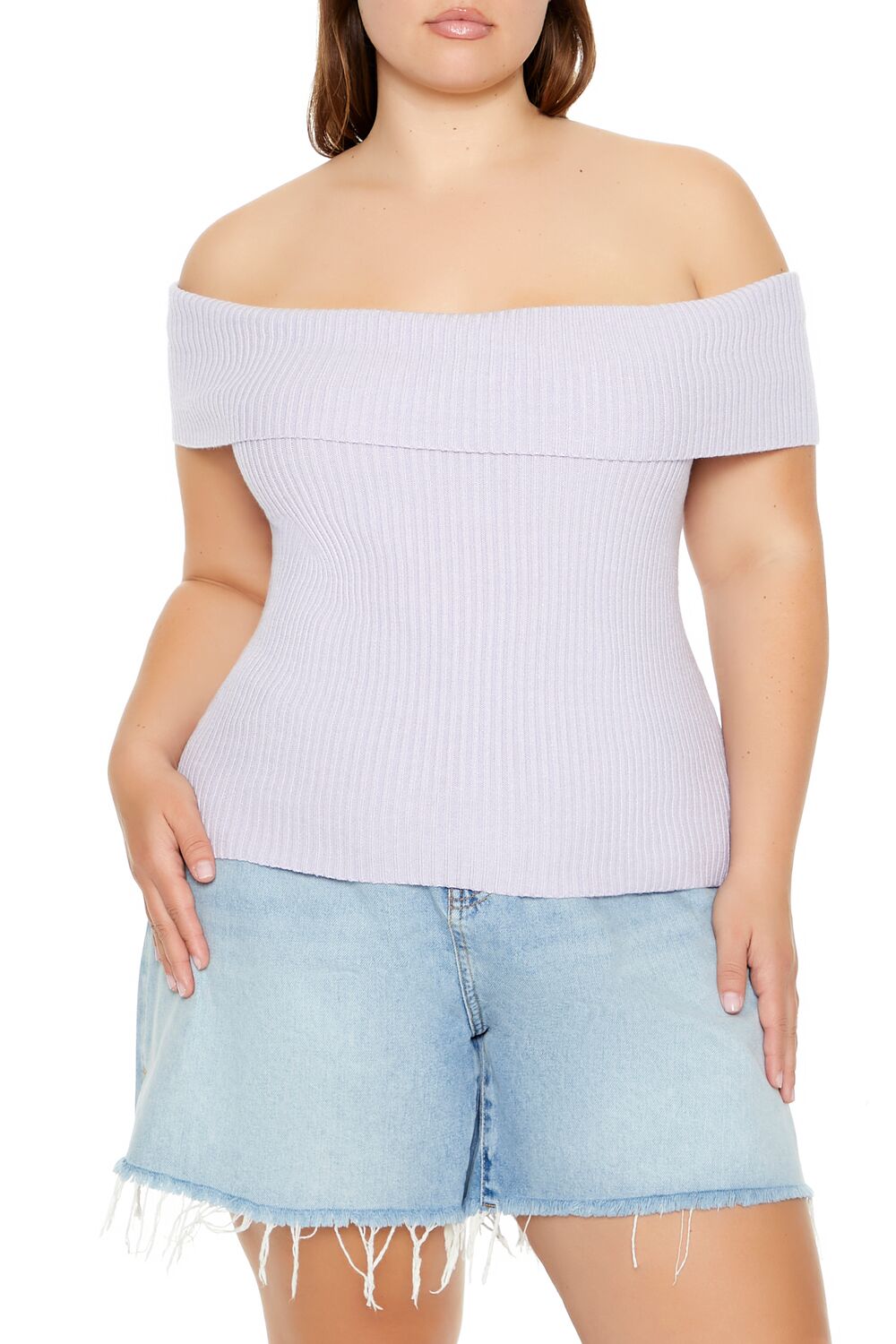 Plus Size Tie-Back Sweater-Knit Top-Feelings Star