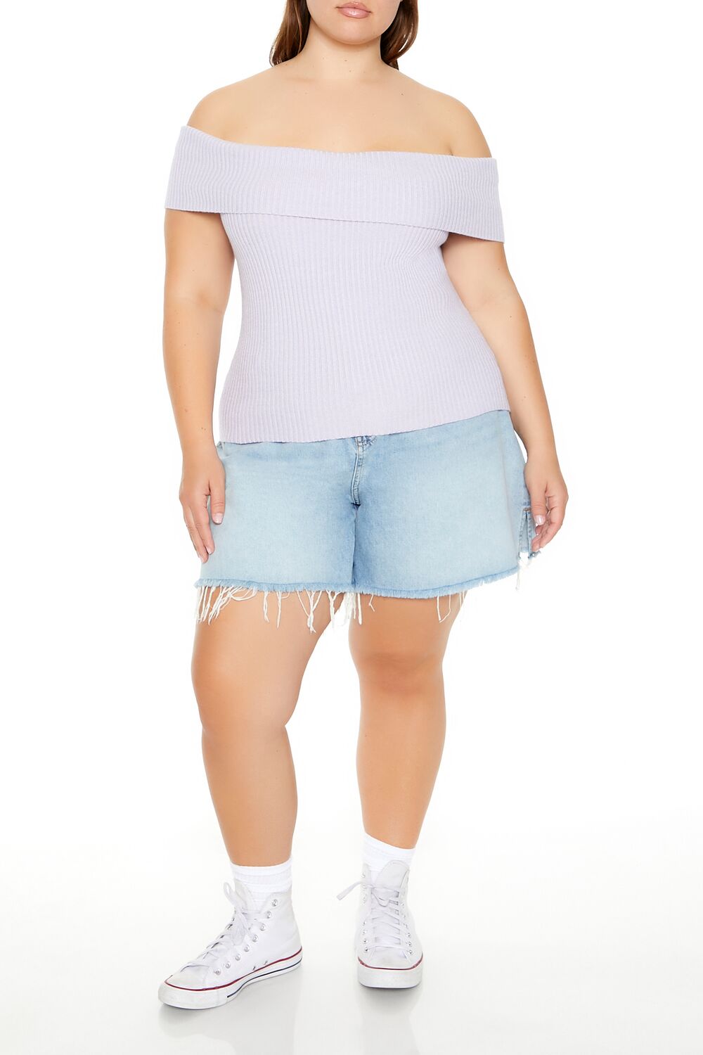 Plus Size Tie-Back Sweater-Knit Top-Feelings Star