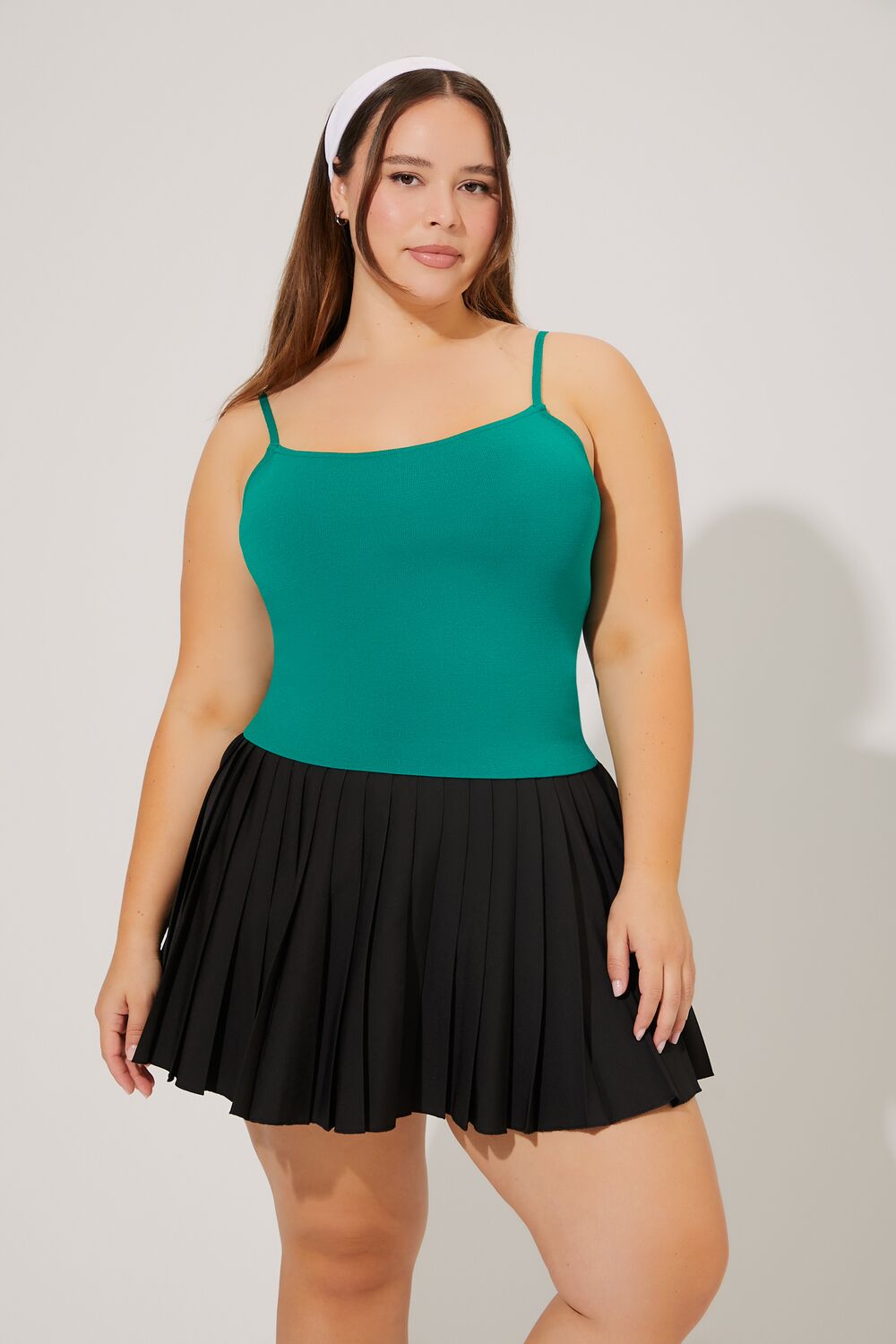 Plus Size Lace-Up Sweater-Knit Cami-Feelings Star