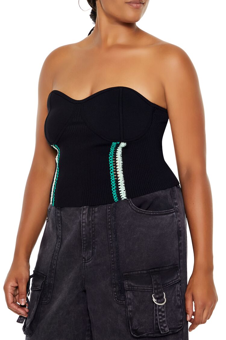 Plus Size Embroidered Tube Top-Feelings Star