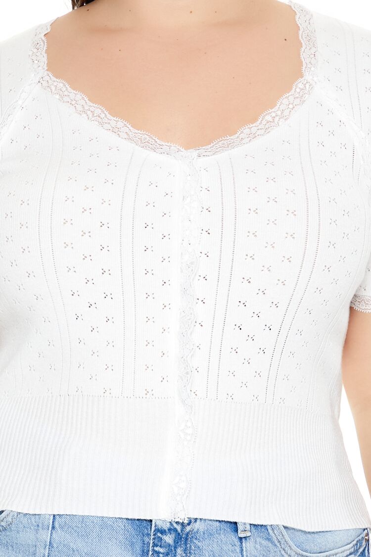 Plus Size Sweater-Knit Crop Top-Feelings Star