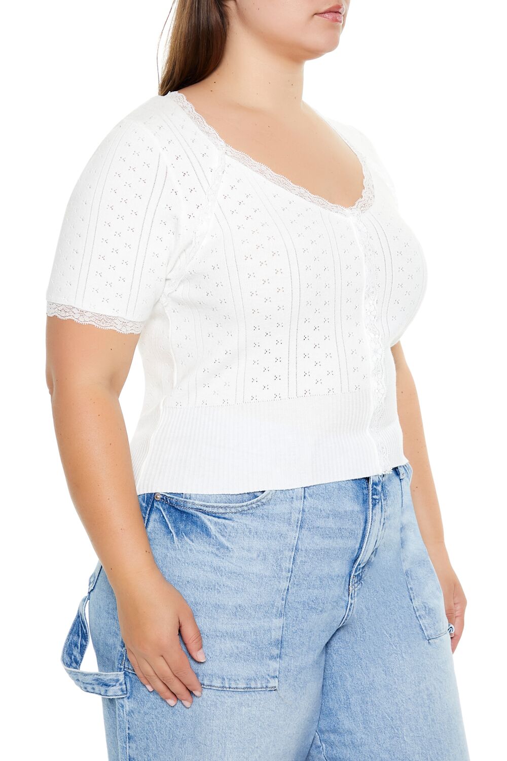 Plus Size Sweater-Knit Crop Top-Feelings Star