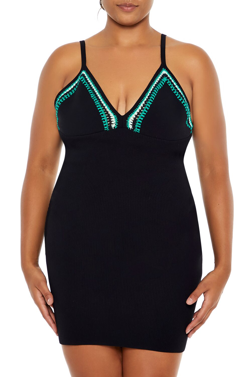 Plus Size Embroidered Sweater Dress-Feelings Star