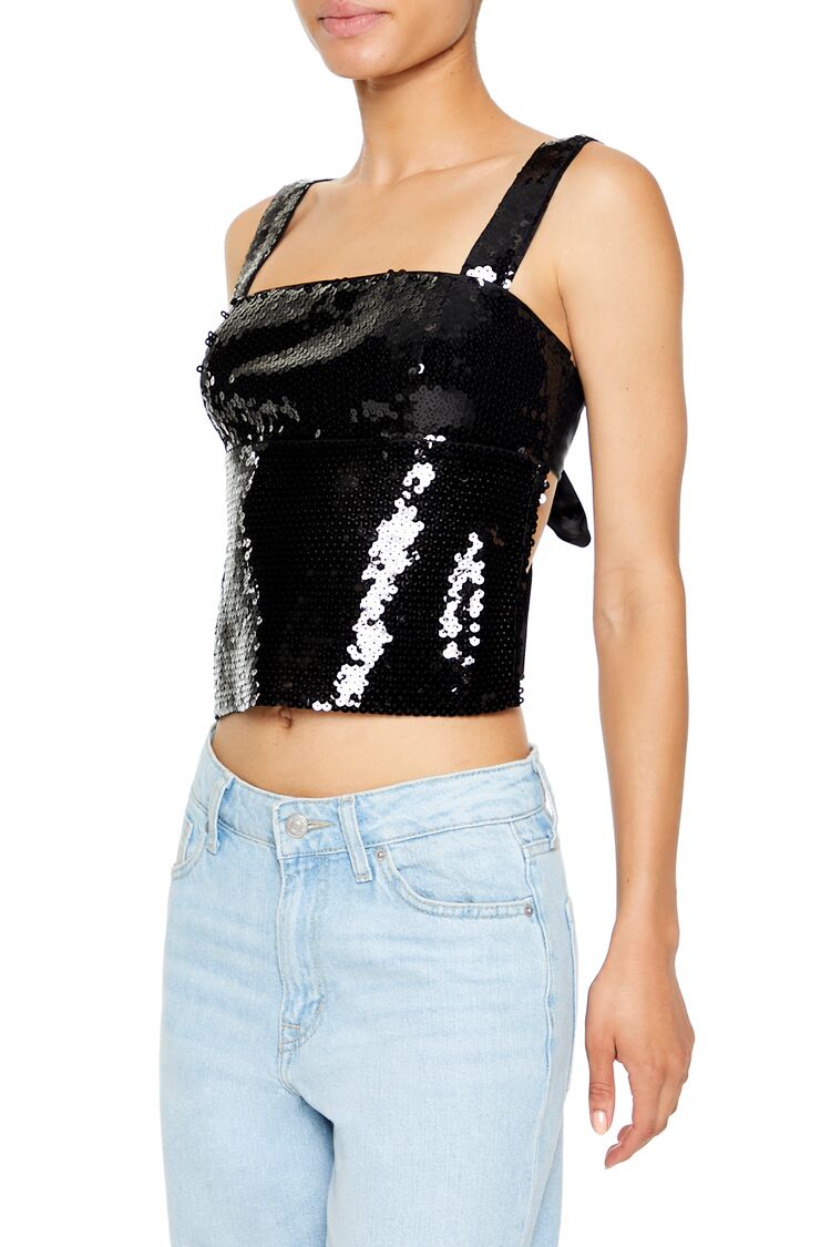 Tie-Back Sequin Top-Feelings Star