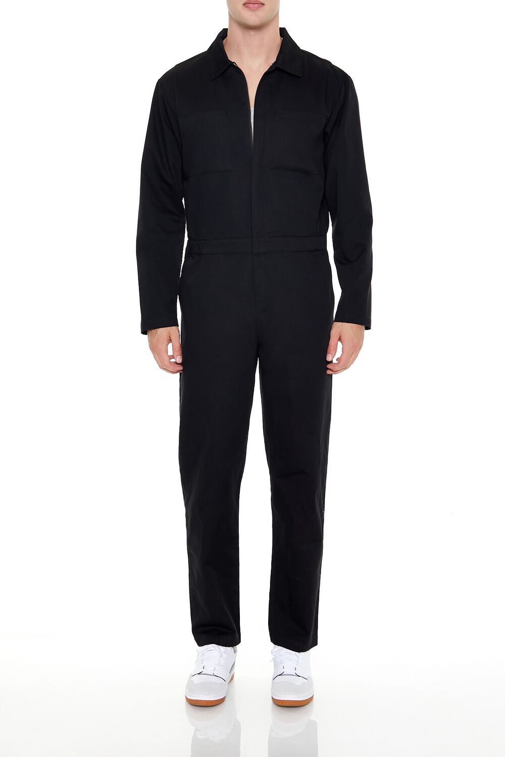 Straight-Leg Zip-Up Coveralls-Feelings Star