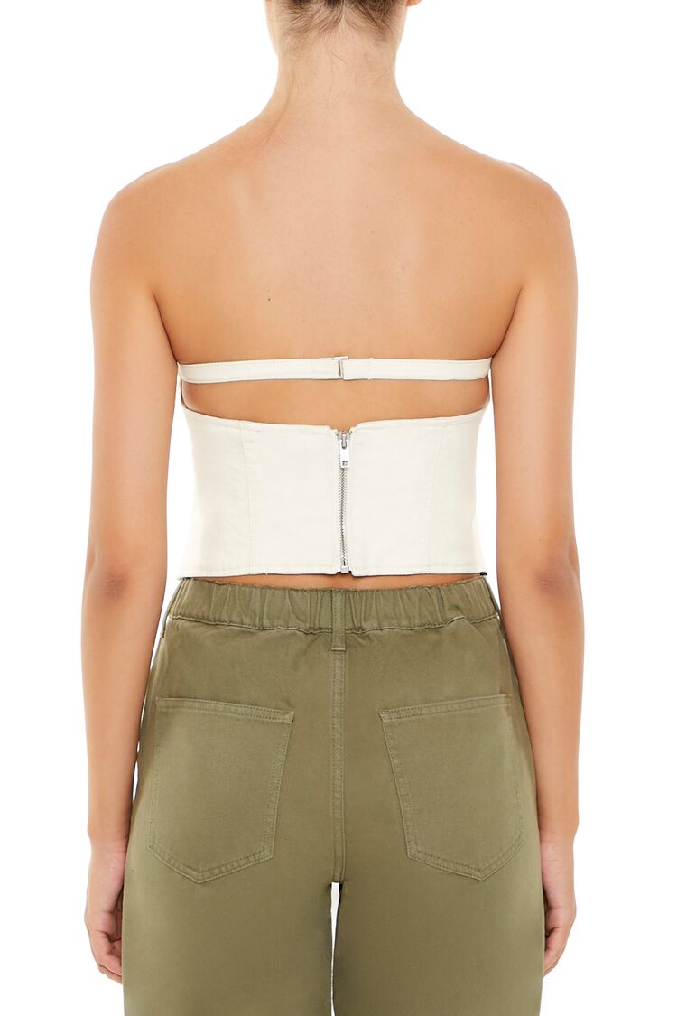 Strappy Twill Tube Top-Feelings Star