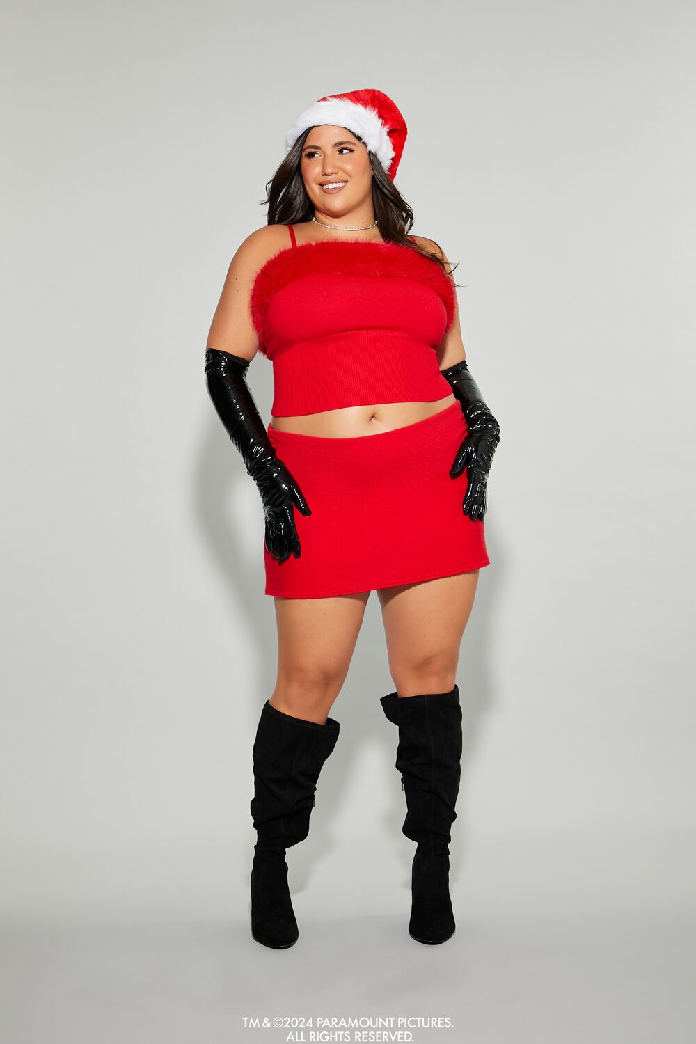 Plus Size Mean Girls Faux Fur Sweater-Knit Cami-Feelings Star