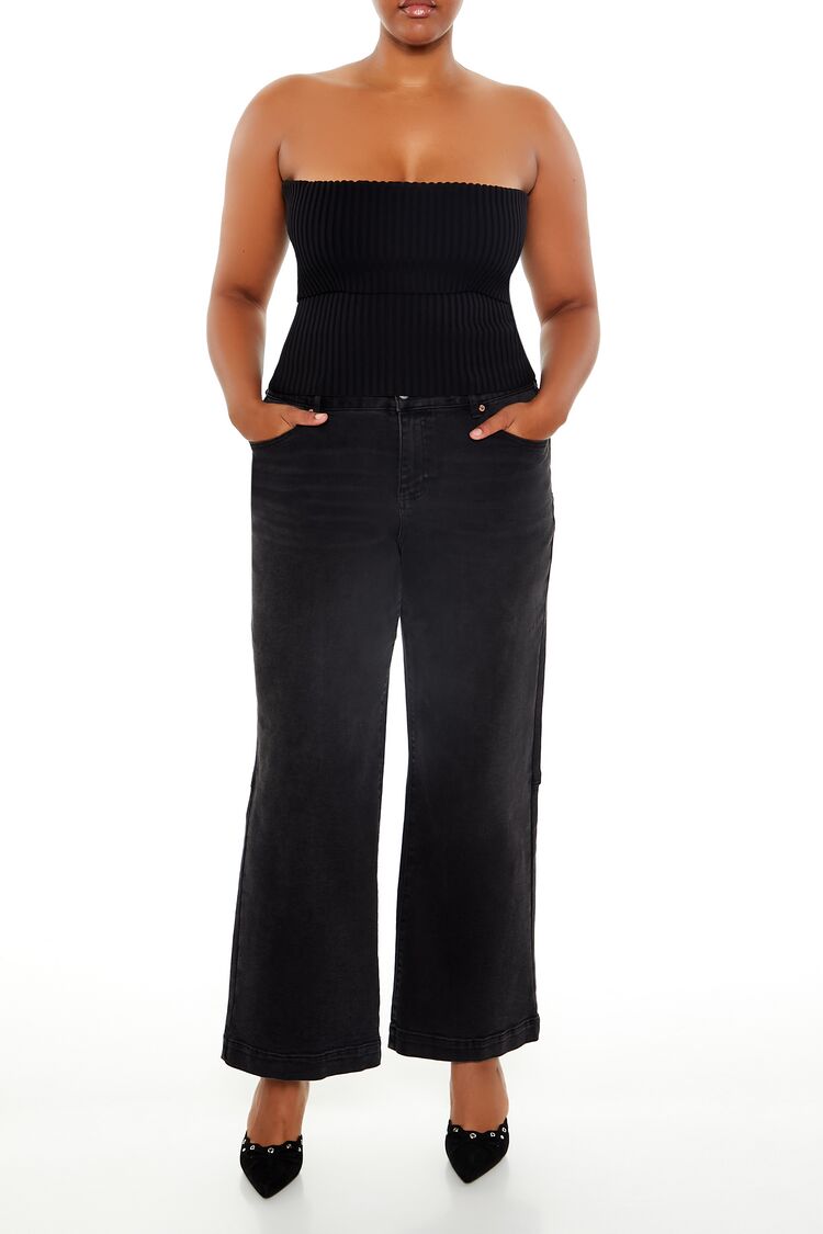 Ribbed Sweater-Knit Tube Top-Feelings Star