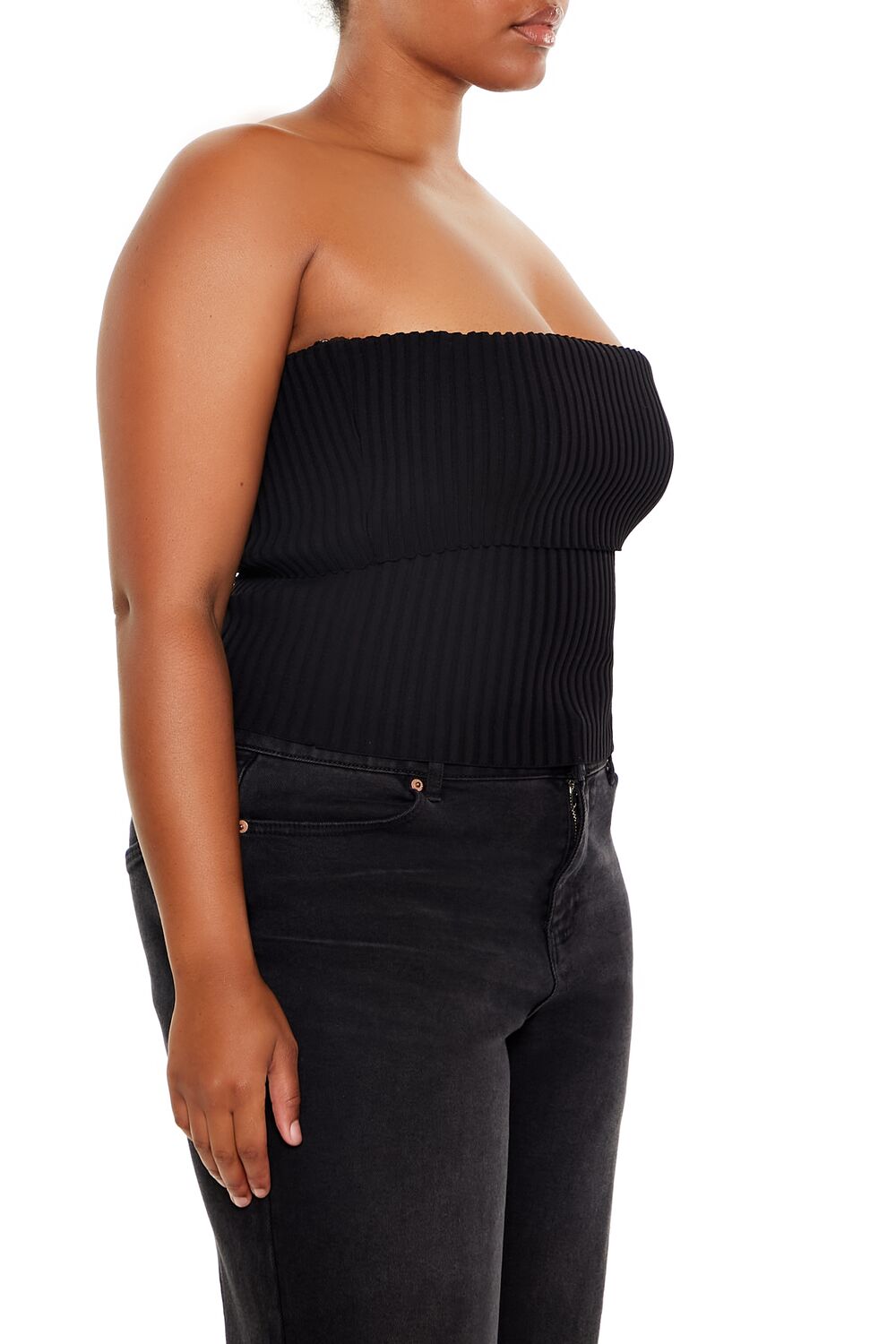 Ribbed Sweater-Knit Tube Top-Feelings Star