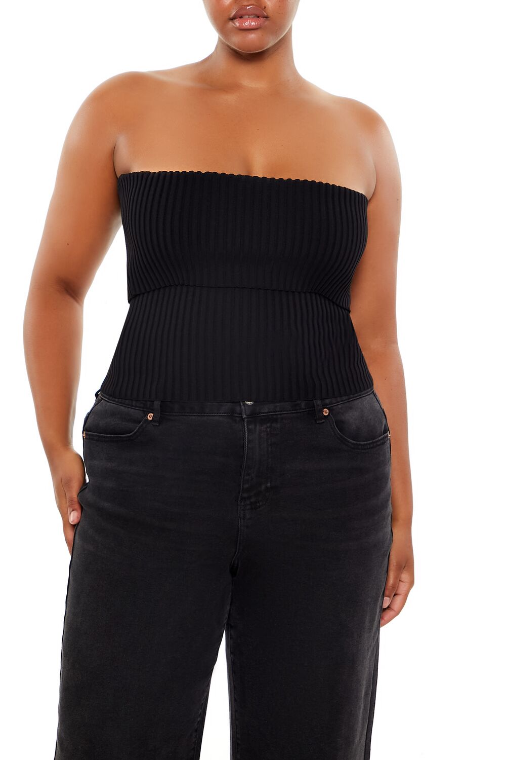 Ribbed Sweater-Knit Tube Top-Feelings Star