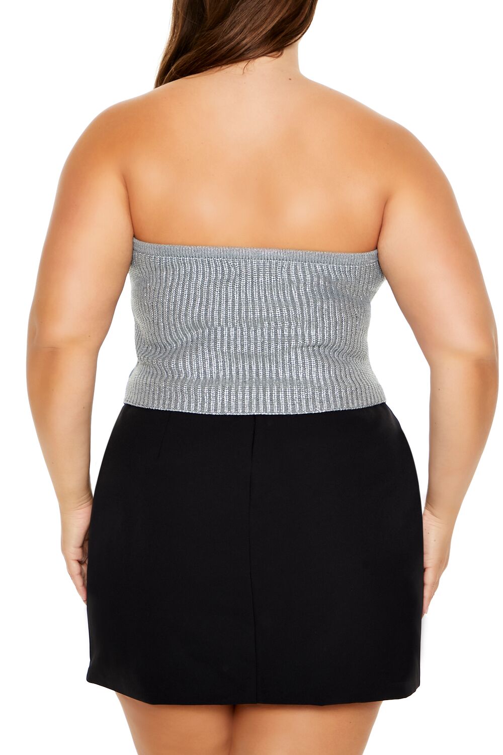Plus Size Metallic Tube Top-Feelings Star